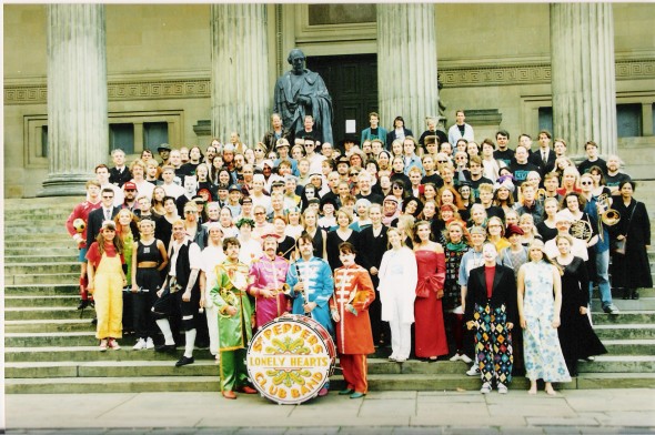 The full Sgt Pepper ensemble